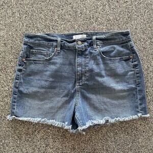 Ann Taylor Loft Jean Shorts Women's 30 High Rise Cut Off‎ Raw Hem Stretch